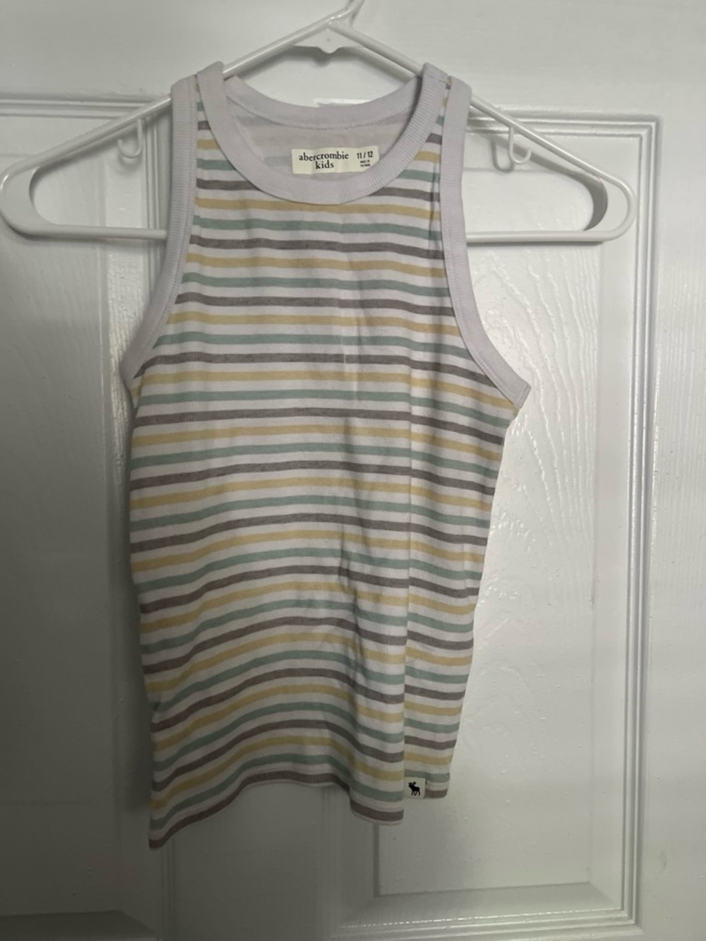 abercrombie kids Pastel Striped Tank - White, Yellow, Green, Gray